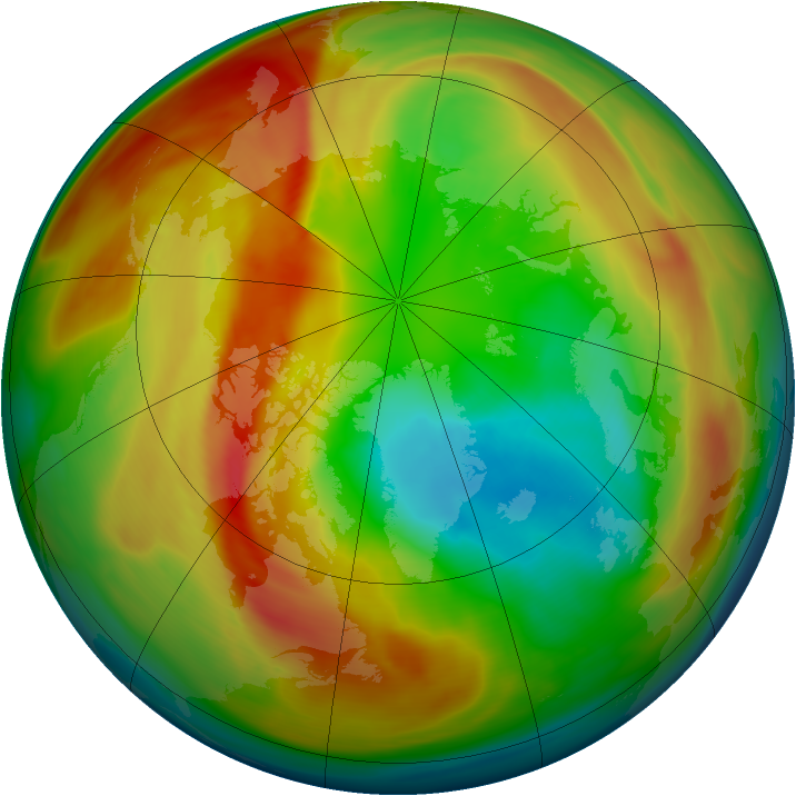 Arctic ozone map for 06 March 2005